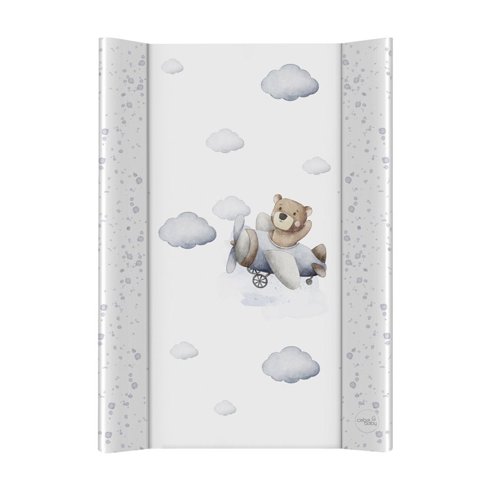 Ceba Baby Podložka přebalovací 2-hranná s pevnou deskou (50x70) Ultra Light biela/sivá